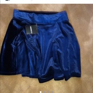 forever 21 royal blue velvet skirt